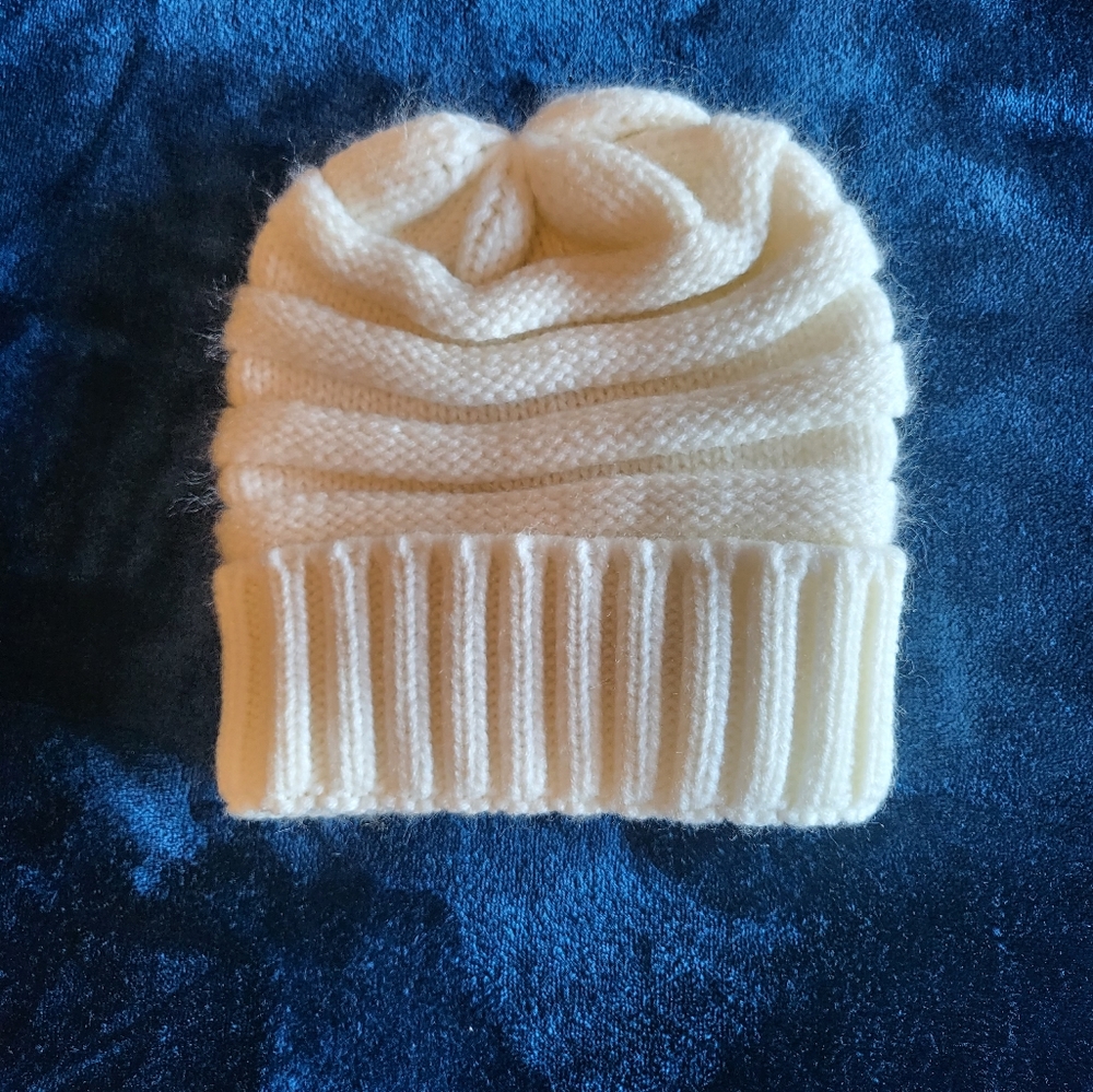 Off-white beanie (CC knock-off) NWOT never worn, super cute! $8